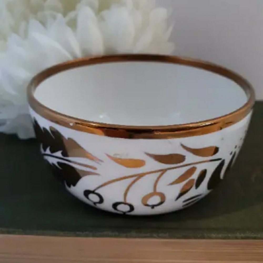 Old Foley Trinket bowl Mid century Gold Luster 1950s Vintage
